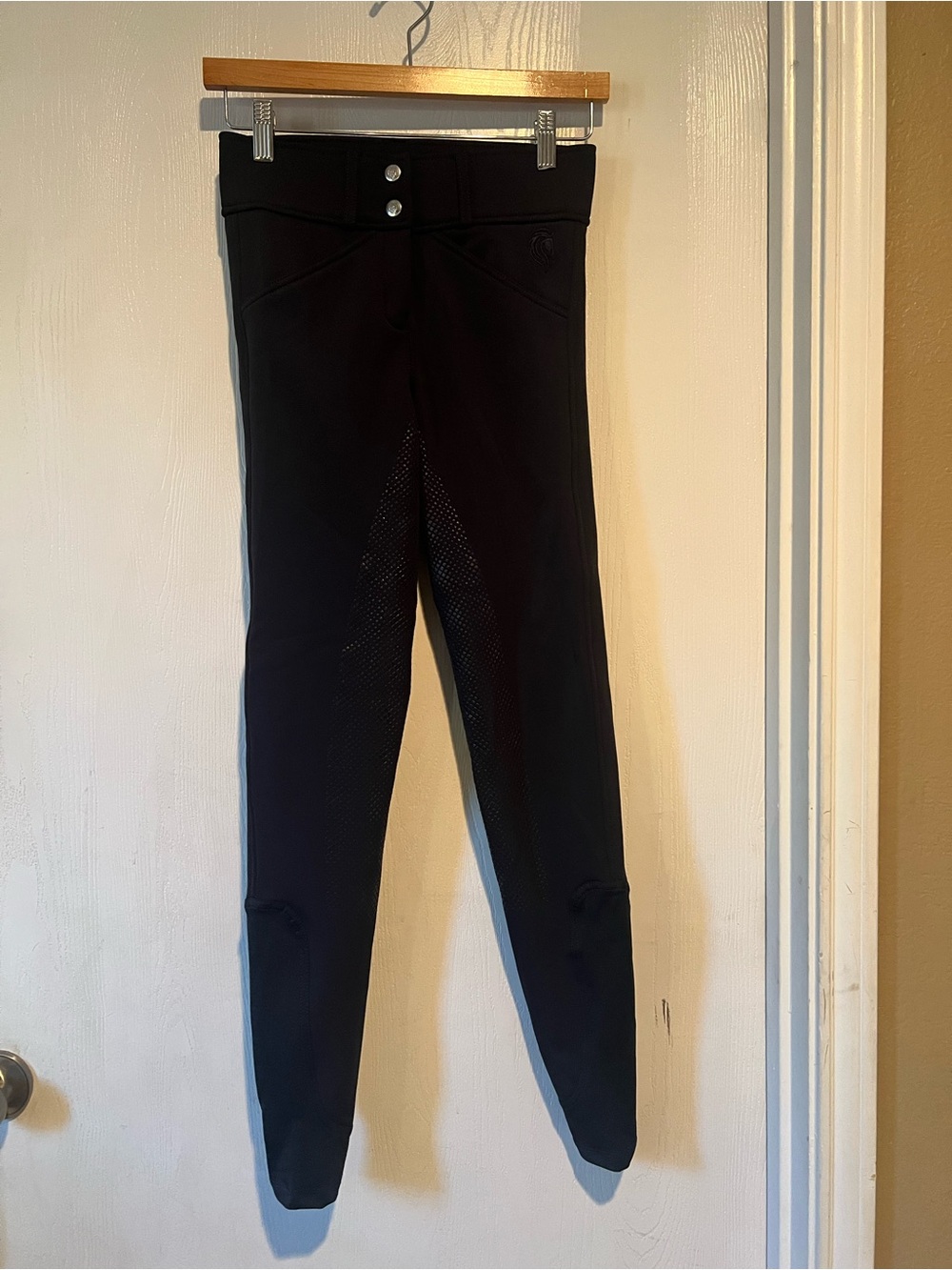Equinavia Victoria Pants Navy Blue Silicone Full Seat Breeches Horse Women Sz 24